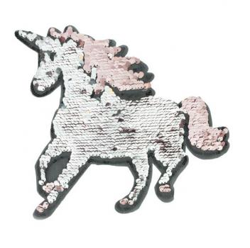 Applikation - Wenepailletten - Einhorn - rosa - Aufnäher